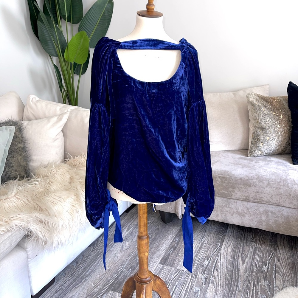 Free people crushed velvet open back top